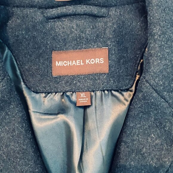 Michael Kors charcoal grey wool blend dress coat Mens Size XL classic luxury - Picture 4 of 14